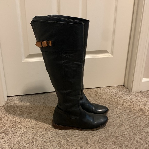 Frye black leather Paige knee high fall boho boots sz 7 - Picture 5 of 9